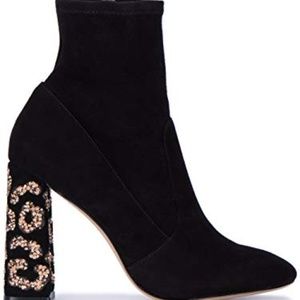 Sophia Webster Felicity Black Suede Leopard Boots